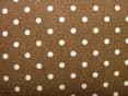 Brown Polka Dot Cotton / Linen Curtain, Soft furnishing, craft fabric